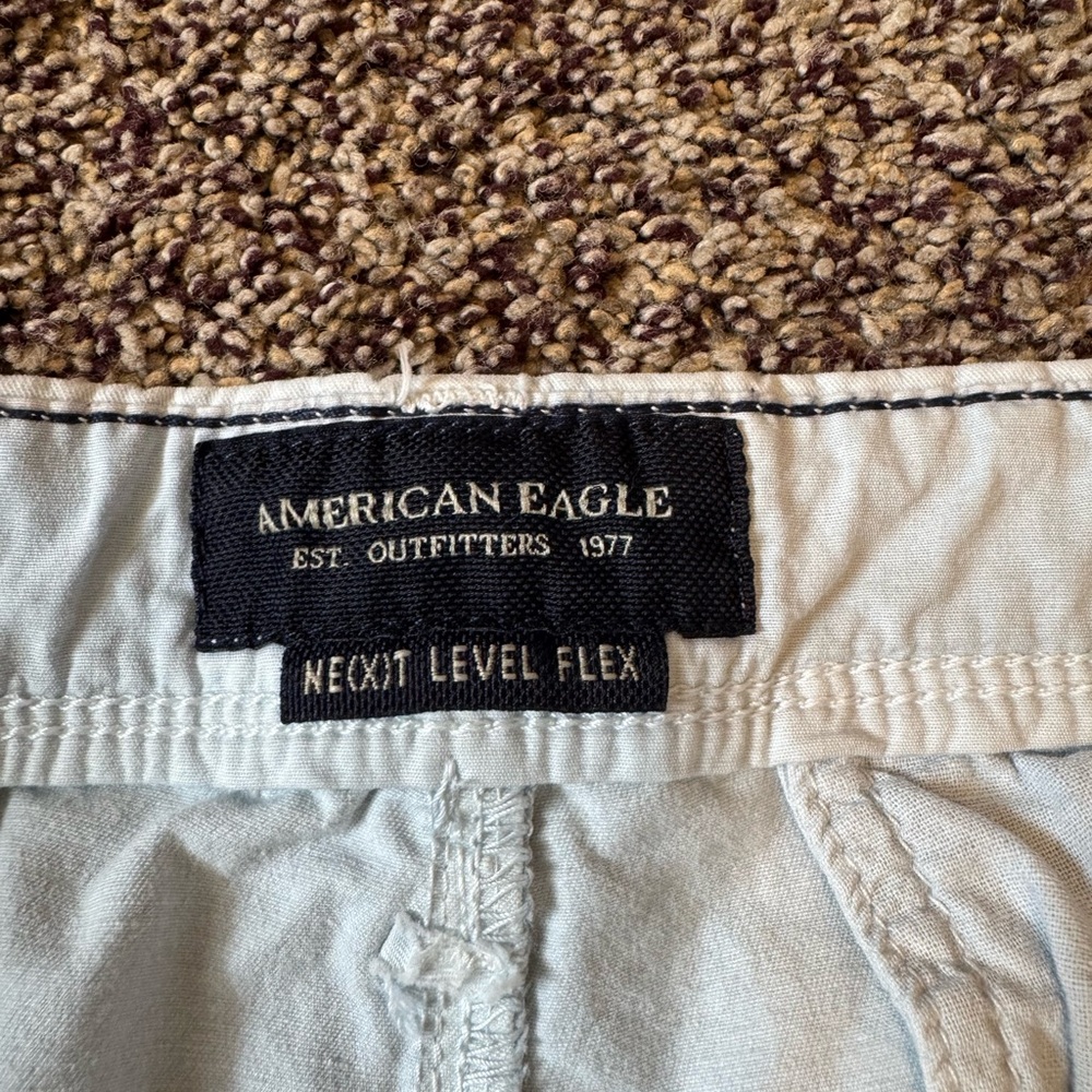 American Eagle Outfitters Men's Light Blue Flat Front Shorts size 33 - Picture 3 of 9